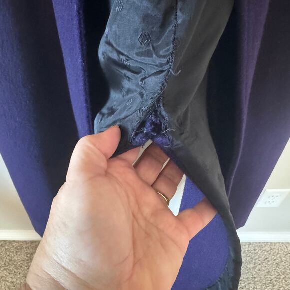 EUC VTG 80s Billi Billycoat Purple Wool Blend Long Overcoat Power Dressing Coat - Picture 11 of 12